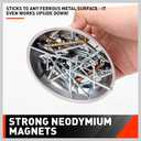 HORUSDY 4-Piece Large Magnetic Parts Tray Set, Stainless Steel Heavy Duty 9.5" W x 5.5''L Square and 4.5" Round Magnetic Trays Tools Parts Tray