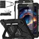 WESOROL Case for iPad 9th/8th/7th Generation 10.2 Inch (2021/2020/2019),Full-Body Drop Protection 9th Generation iPad Case with Rotating Stand Screen Protector Pencil Holder Holde,Black