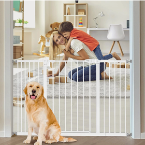Keny Extra Wide Baby Gate - 29" to 47.3" Auto Close Safety Gate, Pressure Mounted, No Drilling, White