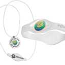 Power Balance Silicone Rubber Wristbands Bracelets Sports and Silicone Pendant Necklace for Men and Women