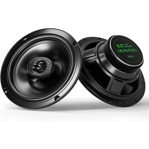 6.5" Car Audio, 2 Way Full Range Coaxial Speakers System, 4 ohm 100 Watt Peak Power Car Speaker with Voice Coil and Rubber Surround, for Car Stereo Sound (Black, Pair)