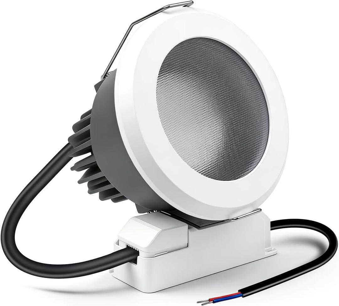 3 Inch LED Recessed Lighting, 7W IP65 Waterproof Downlight, Anti-Glare Recessed Light 3000K Warm White CRI90+, Canless Ceiling Light with LED Driver, 1 Pack