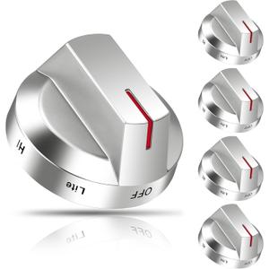 AMI PARTS DG94-04167A Fits for Samsung Stove Knob Replacement but Not Samsung Electric Stove knob, Replacement for NX60T8111SS NX60T8311SS NE63T8111SS NX60T8711SS(5PCS Silver)
