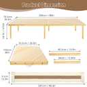 Folding Picnic Table with Table Runner, Portable Boho Low Picnic Table for Indoor Outdoor, 80" x 30" Wooden Table with Adjustable Heights for Camping, Wedding, Beach, Garden, Party (Large Size for 8)