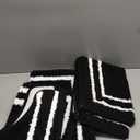 Uphome 3-Piece Black Bathroom Mat Set, Non-Slip, Machine Washable, Soft Shaggy Microfiber Absorbent Bath Mat Set with U Shaped Toilet Mat for Tub, Shower (18 x 25 + 18 x 47 + U-Shape 20 x 24 inch)