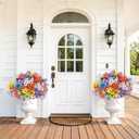 MACTING 24 Bundles Artificial Flowers for Outdoors Fake Outdoor Pansies Plants UV Resistant Plastic Flowers for Planters Window Front Door Porch Yard Patio Garden Home Spring Decorations(Mix Color)