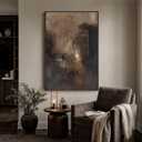 Extra Large Framed Brown Black Abstract Wall Art for Living Room, Oversized Modern Canvas Prints Vertical Artwork for Walls, Contemporary Earth Pictures for Bedroom Dining Hallway Wall Decor 40x60 In