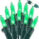 Brizled Green Christmas Lights, 33ft 100 LED Christmas String Lights, 120V UL Certified Plugin Xmas Tree Light Connectable Waterproof Mini Xmas Light for Home Tree Halloween Indoor Outdoor Decorations