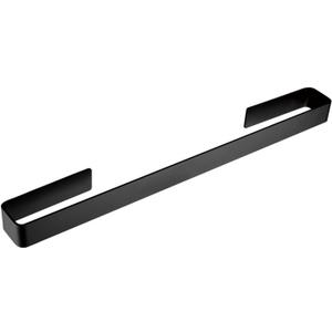 KETTEL Aluminum Bathroom Accessories SetStainless Steel Bathroom Hardware No Drill Toilet Brush Holder Ceramic Roll Paper Holder Black Robe Hook Towel Holder (Color : Towel Bar)