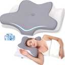 Cervical Neck Pillow, Ergonomic Memory Foam Pillow
2 Height Options, Ergonomic Neck Support, Cooling Ice Silk Cover, Washable Pillowcase, For Side Back Stomach Sleepers