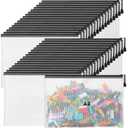 Jetec 32 Pcs Mesh Zipper Bags Toy Storage Bikini Organizer Bag Bolsas Para Guardar Trajes De Baño Waterproof Zipper Reusable Pouch Puzzle Multipurpose for Storage Office(Black,13 x 9.5 Inch)