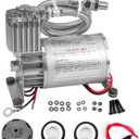 ZHSYMX Universal 150 PSI Horns Heavy Duty Onboard Air Compressor, Replacement for Truck/Car Train Horn/Suspension/Ride/Bag kit/System and All 12v Vehicles like Semi/Pickup Trucks, Silver 1/4 NPT