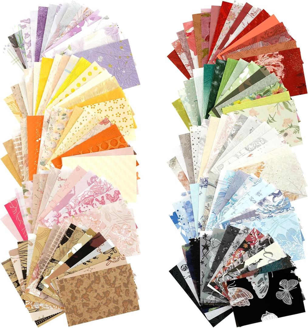 160 Sheets Floral Textured Scrapbook Papers and Mesh Fabric Assorted Set, 10 Color Mixed Special Paper for Scrapbooking Planner Bullet Junk Journal Supplies Decoupage Paper, 4.72x3.14 Inch
