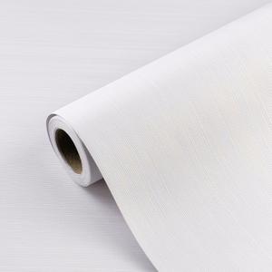 Grasscloth Peel and Stick Wallpaper, A Set of 23.6"x472" Textured Self-Adhesive Waterproof Vinyl Fabric Cream White Contact Paper, Wall Paper for Kitchen, Shelf Linen, Bathroom, Bedroom