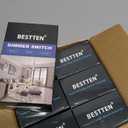 BESTTEN 6 Pack Dimmer Wall Light Switch, Compatible with Dimmable LED, CFL, Incandescent and Halogen Bulb, Single Pole or 3-Way Dimmer Switches, 120VAC, Decorator Wallplate Included, Almond