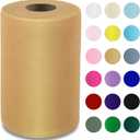Honey Gold Tulle Fabric Roll 6" by 100 Yards (300 ft) Soft Tulle Spool for DIY Crafting Favor Supplies, Tutus, Wedding, Party Decorations, Gift Wrapping