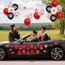 45pcs 2026 Graduation Car Magnets Balloons Decorations Red Grad 2026 Graduation Fridge Magnets Cruise Door Magnetic Stickers Class of 2026 Graduation Parade Car Decorations