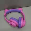 iClever Cat Ear Kids Bluetooth Headphones, LED Lights Up, 74/ 85dBA Safe Volume Limited, 50H Playtime, Bluetooth 5.2, USB C, Kids Headphones Wireless for Travel iPad Tablet, Meow Macaron Hot Pink