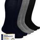 Pembrook Light Compression Socks for Men - 6 Pairs | 8-15 mmHg Graduated Compression Socks for Men 9-12 | Support Socks