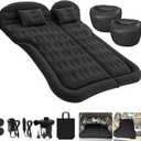 ISWEES Car Bed SUV Air Mattress, Car Air Mattress with Home Power Adapter, Electric Pump, 2 Inflatable Pillows and 2 Footrests for Back Seat, Side Seat,Trunk Sleeping, Thickened Camping Bed - Black