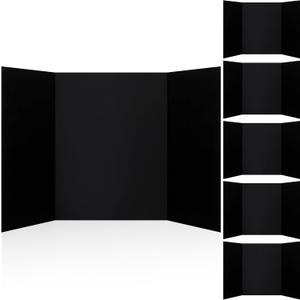 6 Pack Back to School Decorations Black Trifold Display Boards 24" x 16"