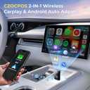 Wireless Carplay Adapter for iPhone, 2 in 1 Plug and Play Mini CarPlay and Android Auto Adapter for iOS 10 Android 11 and Above, Convert Wired Car Play to Wireless