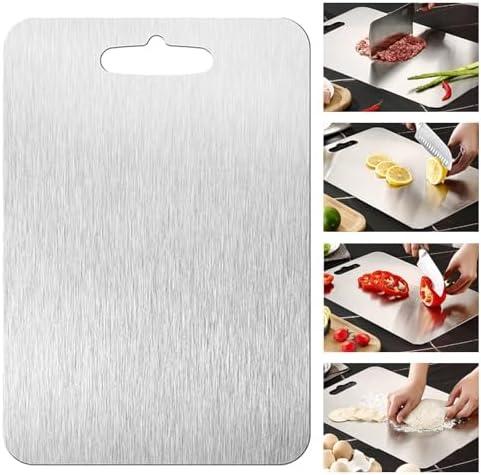 Stainless Steel Cutting Board, 2026 Upgrade Non Toxic Cutting Boards for Kitchen Hygiene Double Sided Chopping Board for Meat/ Vegetables, 316 Metal Dishwasher Safe Kitchen Gifts(1PC-XXL 12x17.5in)