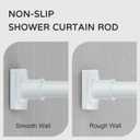 UIOSANRT White Shower Curtain Rod 31-68 Inches Non-Slip Shower Rod Tension Mounted No Drill Shower Curtain Rods Spring Tension Rod Adjustable Tension Curtain Rod for Windows Bathroom