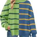 10 x ZESICA Women's Fall 2025 Oversized Sweaters Long Sleeve Color Block Mock Neck Side Slit Comfy Loose Knitted Pullover Tops (M)