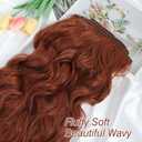 Clip in Hair Extensions 6 PCS Natural Soft Hair Blends Well Hair Extensions 20 Inch Auburn Long Wavy Hairpieces for Women