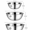 CURTA 3 Piece Stainless Steel Mixing Bowls Set, 7.8/10/13.1 QT, Set of 3