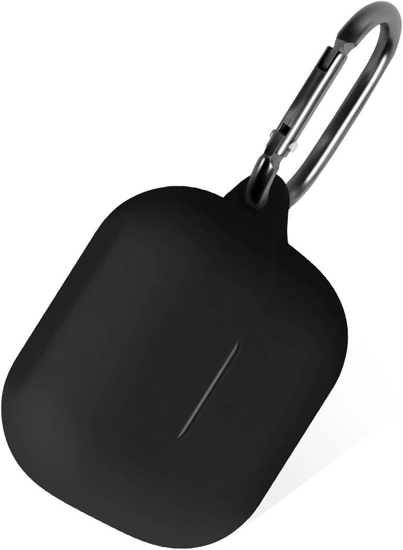 Geiomoo Silicone Case for Galaxy Buds 3, Galaxy Buds 3 Pro, Protective Cover with Carabiner (Black)
