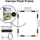 16x20 Canvas Frame, Natural Woodgrain Floating Frames for Finished Canvas Painting, Vertical or Horizontal Wall Hanging Floater Frame with Adhesive Velcro for wall Art, 1 Pack.
