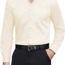 J.VER Men's Dress Shirts Stretch Stain Shield Long Sleeve Solid Formal Shirt Business Casual Button Down Shirts (Beige, S)