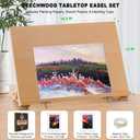 Tabletop Easel for Painting, 16.5"x12" Adjustable Portable Beechwood Drawing Board with Detachable Strap, Art Easel Includes Art Painting Papers, Sketch Papers and Masking Tape, Ideal for Diamond Art, 16.5'' L * 12.2 W