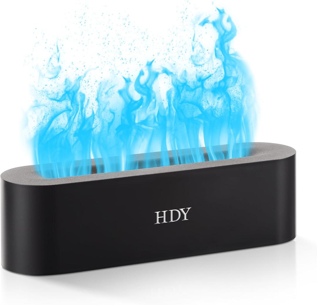 Flame Essential Oil Diffuser 150ml - Humidifiers for Bedroom with 7 Selectable Color Lights, Diffusers for Home with Timer and Auto Shut-Off - Ideal for Rooms and Offices (Black)