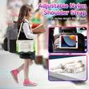 for iPad 9th 8th 7th Generation Case iPad 10.2 inch with HD Screen Protector, 360 Rotating Kickstand/Hand Strap, Shoulder Strap, Heavy Duty Military Grade - Kids Friendly (Green)