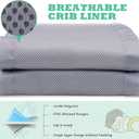 Breathable Crib Mesh Liner, 11" H (28cm) Essential 3mm Mesh, Protects Baby Legs and Arms, Grey