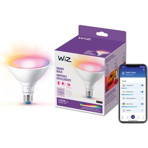 WiZ Connected 120W PAR38 Color LED Light Bulb - Connects to Your Wi-Fi - E26 Smart Bulb - Control with Voice or App + Activate with Motion - Matter Compatible - 1 Pack
