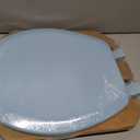 Mayfair Cameron Sky Blue Toilet Seat, Non Slip Heavy Duty Wood, Easy Clean, Made in USA, Round