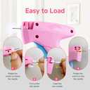 Handheld Stitch Tag Gun for Clothes, Quick Clothing Fixer, Tagging, Sewing Kit Includes 6 Needle, 1000 Black Fasteners & 1000 White Fasteners, Pink Blue