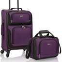 U.S. Traveler Rio Carry-on Luggage, Lightweight Softside Suitcase, Rolling 20" Carry On Luggage (4 Wheel Set)