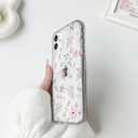 2 x Lovmooful Compatible for iPhone 11 Case Cute Clear Flower Floral Leaf with Aesthetic Design for Girls Women Soft TPU Shockproof More Protective Girly for iPhone 11 Case-Pink Flower