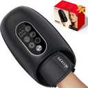 Hand Massager with Heat and Compression, Hand Massage for Arthritis and Carpal Tunnel Relief, 6 Intensities with Wrist Massager and Kneading Massage Nodes, Mother's Day Gifts for Men Women (Dark Black)