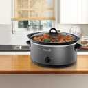 Crock-Pot 7-Quart Manual Slow Cooker, Family Size Serves 8+ People & Fits 6-lb Roast, Removable Stoneware with Warming Setting, Dishwasher Safe for Easy Cleanup, Charcoal