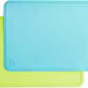 Munchkin Spotless Silicone Placemats for Kids, 2 Pack, Blue/Green (Large)