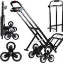 Hand Truck Dolly  6 Years in Service  Stair Climbing Cart, Stair Climber Cart 460 Lb Capacity All Terrain Stair Dolly Heavy Duty with Telescoping Handle and 6 Wheels (Black) 2 Climbing Ropes