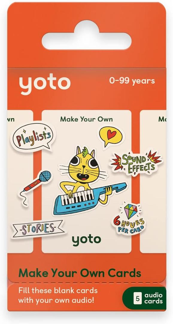 Yoto Make Your Own Cards 5 Blank Audio Cards for Use with Player & Mini All-in-1 Audio Device, Record & Play Stories Music Radio Podcasts Birthday Messages & Fun Educational Learning Activities