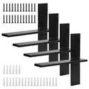 Cskunxia 4Pcs Free Hanging Shelf Bracket, Floating Shelf Brackets, Heavy Duty T Shelf Bracket, Floating Countertop Brackets, Shelf Brackets 12 inch