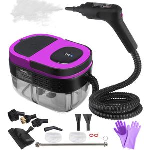 Steam Cleaner 2500W Handheld Steamer with 1.6L Tank, 3 Steam Levels, Portable Steam Cleaning Machine for Home, Car Detailing, Furniture, Bed Bugs & Grout  Purple